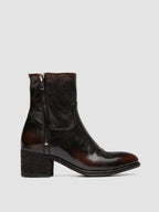 DENNER 129 - Braune Lederstiefel mit Reißverschluss