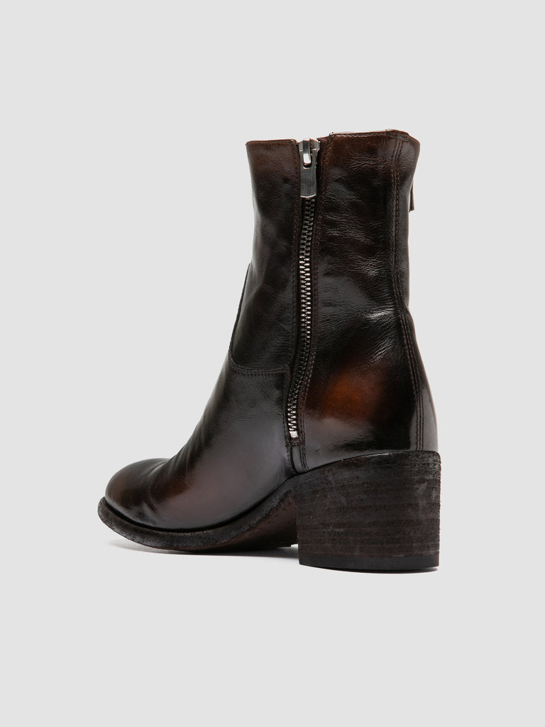 DENNER 129 - Brown Leather Zipped Boots