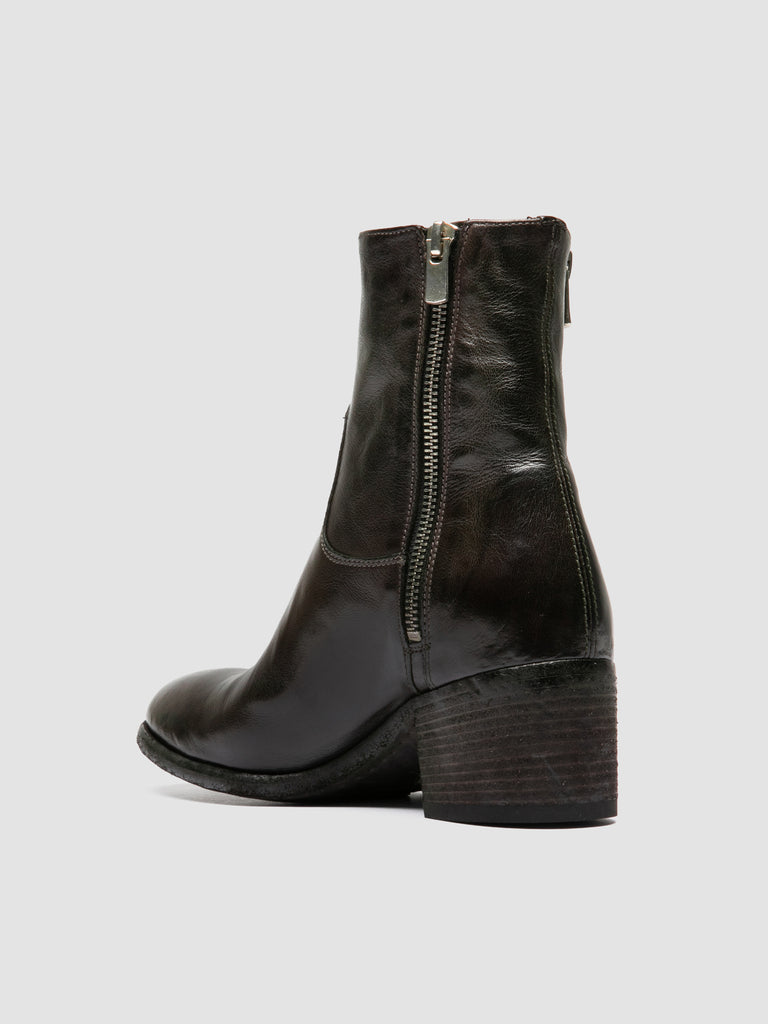 DENNER 129 - Grey Leather Zipped Boots