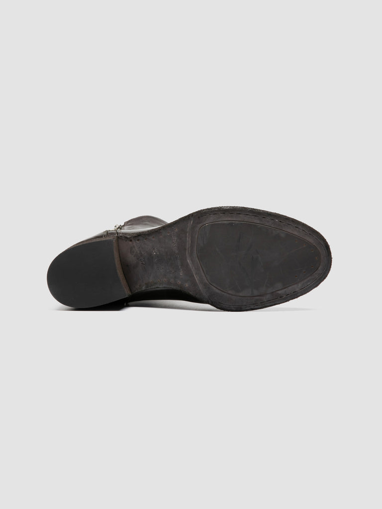 DENNER 129 - Grey Leather Zipped Boots