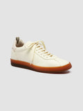 DESTINY 101 - White Leather Sneakers - thumb image 3,side view
