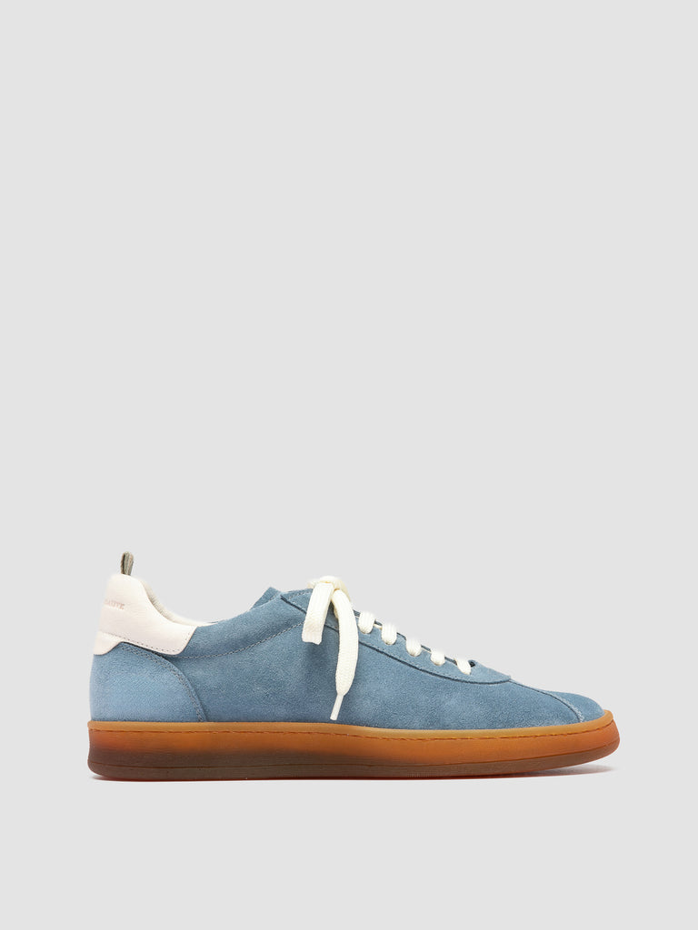 GINNASIO 101 -  Blue Leather and Suede Sneakers