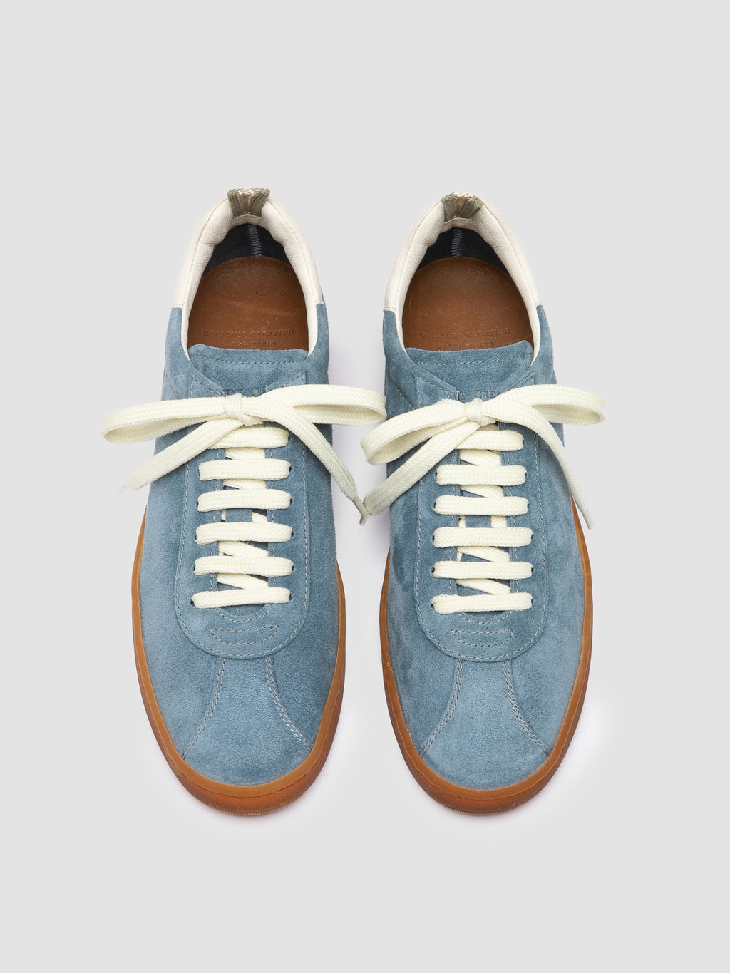 GINNASIO 101 -  Blue Leather and Suede Sneakers - image 2,side view
