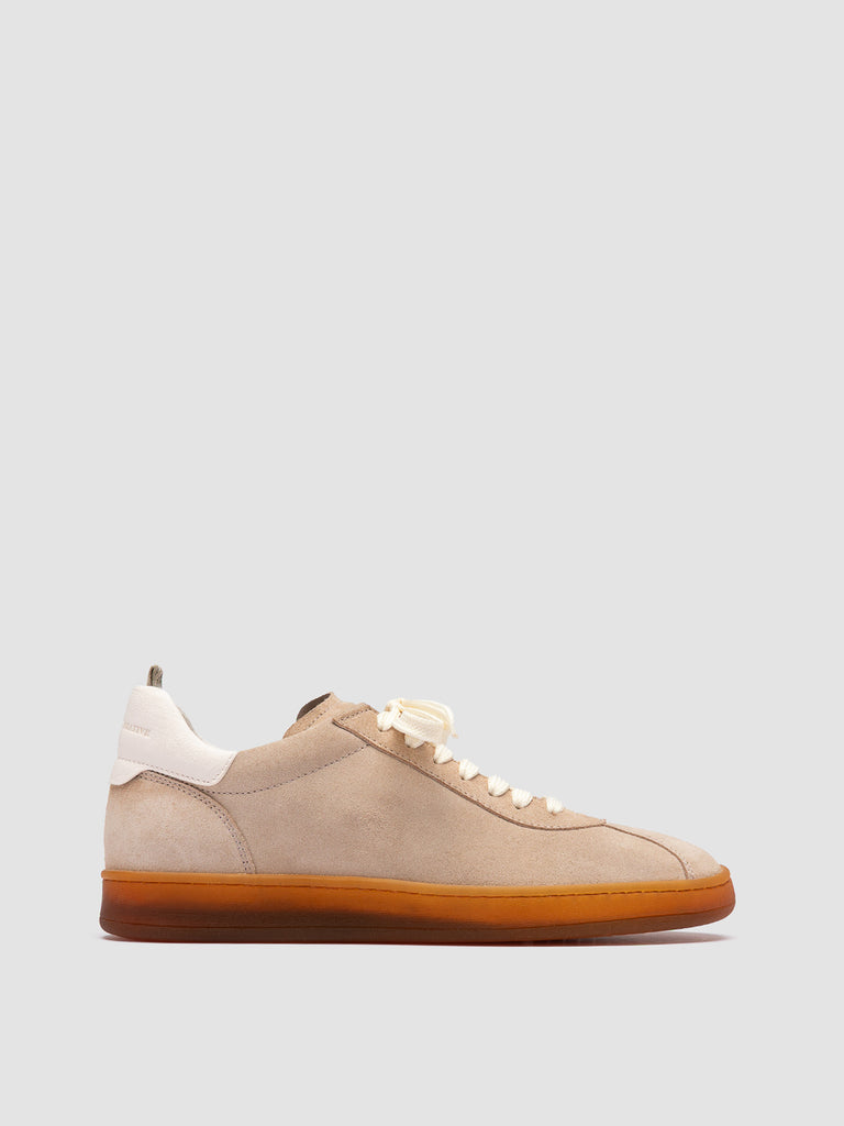 DESTINY 101 - Beige Leather and Suede Sneakers