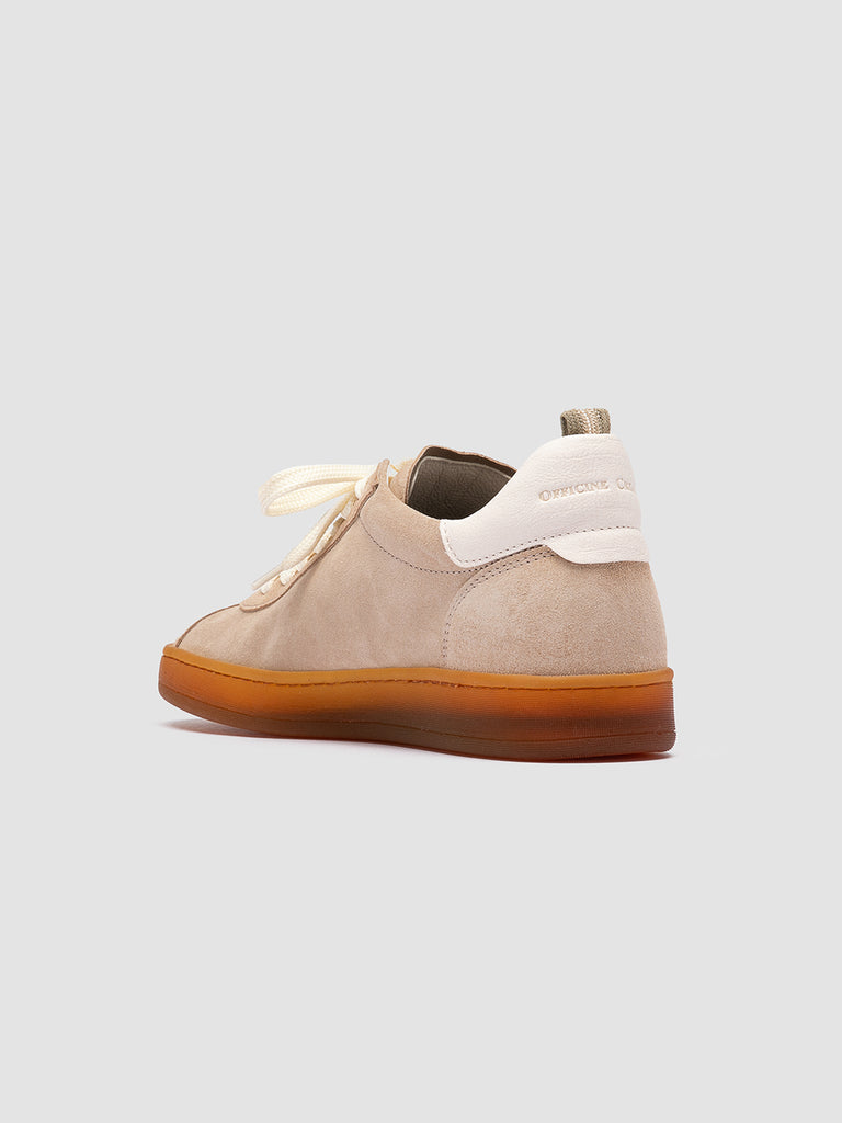 DESTINY 101 - Beige Leather and Suede Sneakers