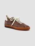 DESTINY 101 - Brown Leather and Suede Sneakers - thumb image 3,side view