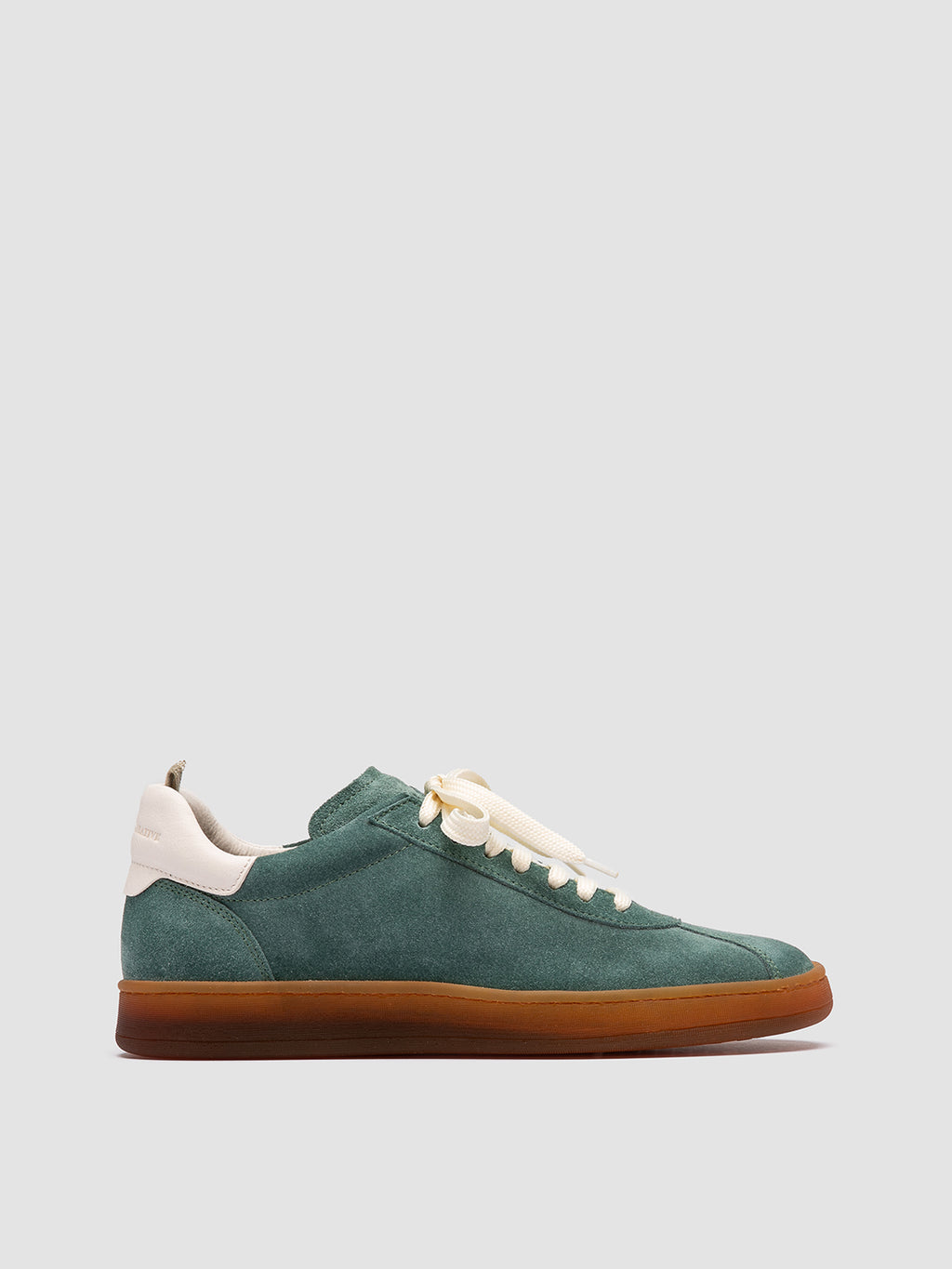 GINNASIO 101 - Green Leather and Suede Low Top Sneakers - image 1,side view