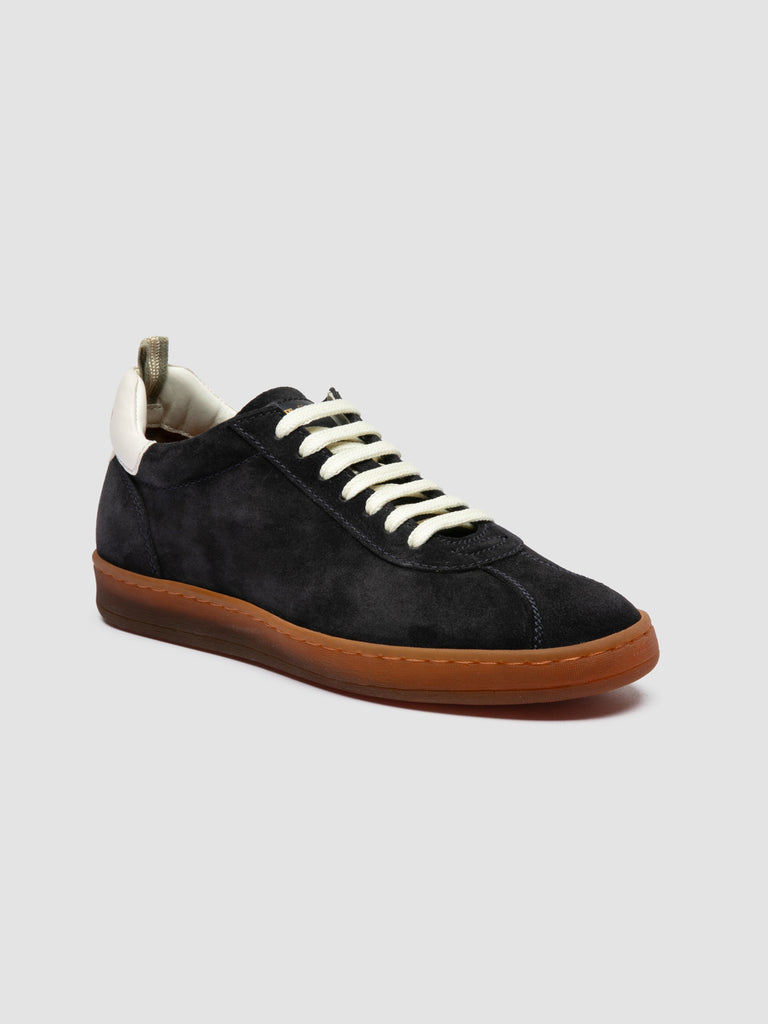 GINNASIO 103 - Blue Leather and Suede Sneakers