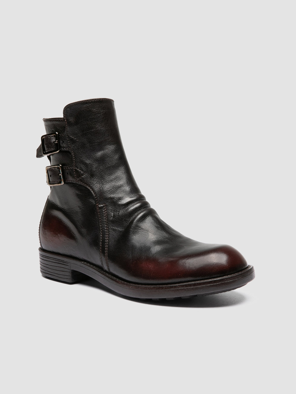 DIARY 114 - Brown Leather Zip Boots - image 3,side view