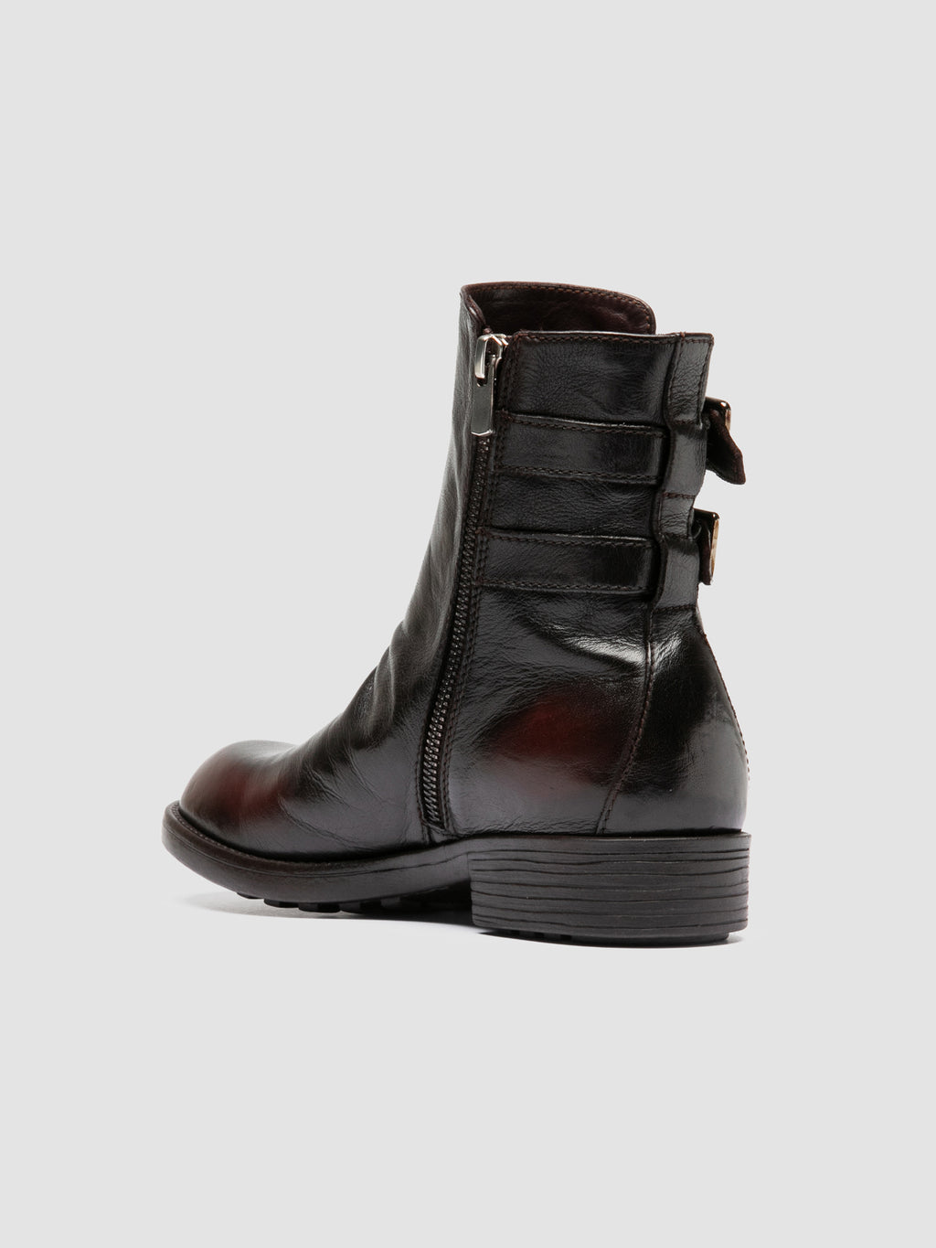 DIARY 114 - Brown Leather Zip Boots - image 4,side view
