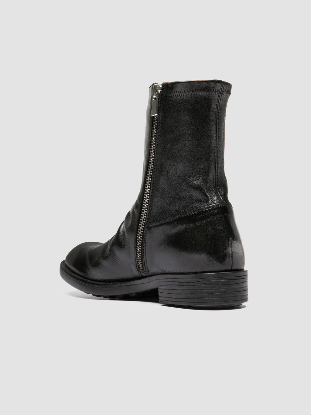 DIARY 115 - Black Stretch Leather Boots - image 4,side view