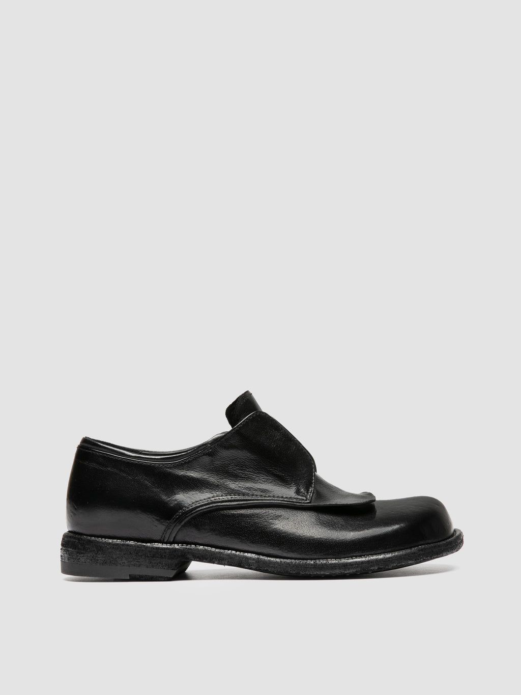 EMERALD DD 001 - Schwarze Derby-Schuhe aus Leder - image 1,side view