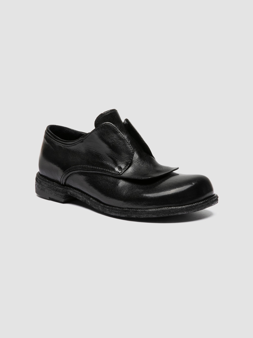 EMERALD DD 001 - Schwarze Derby-Schuhe aus Leder - image 3,side view