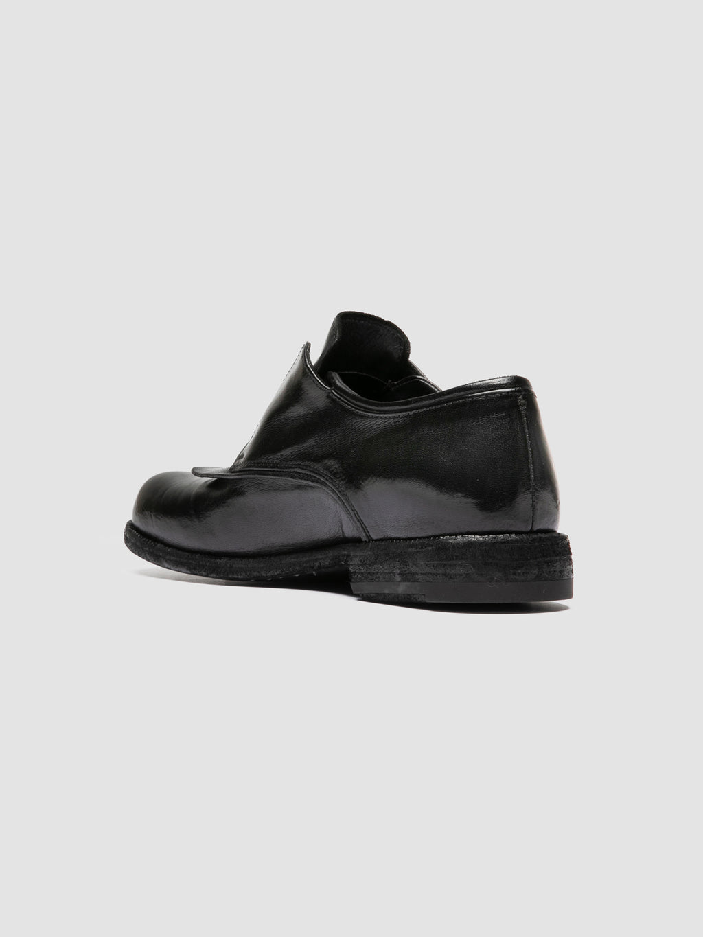EMERALD DD 001 - Schwarze Derby-Schuhe aus Leder - image 4,side view