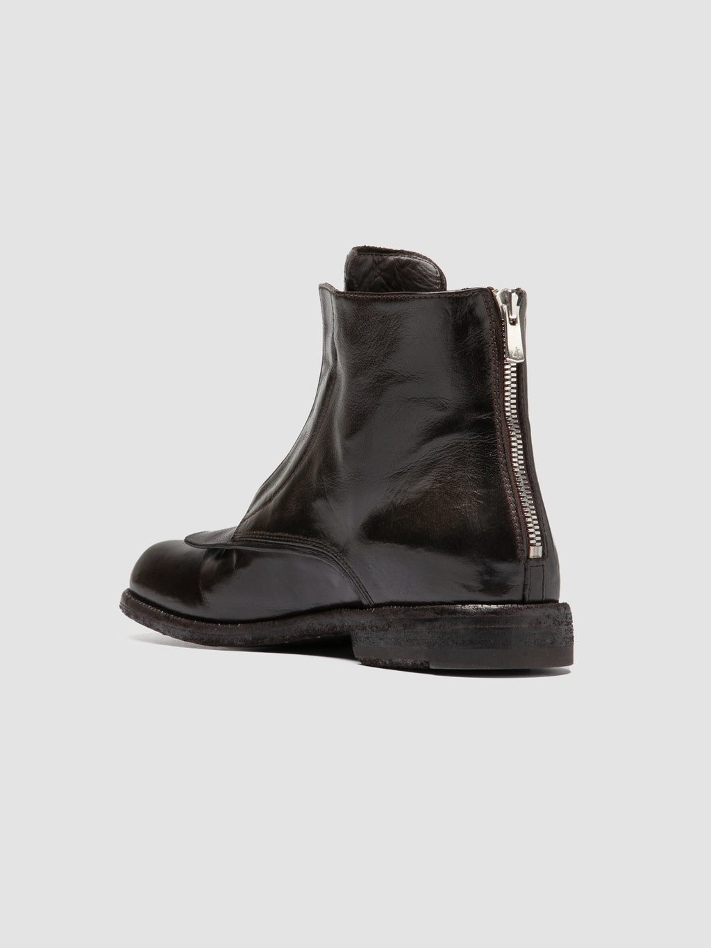 EMERALD DD 002 - Brown Leather Zipped Boots - image 4,side view