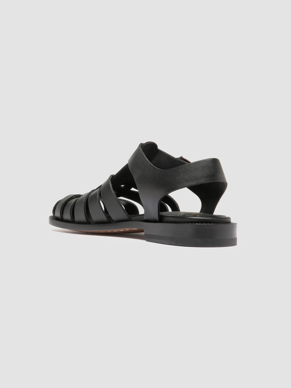 SMARAGD 013 - Schwarze Fischersandalen aus Leder - image 4,side view