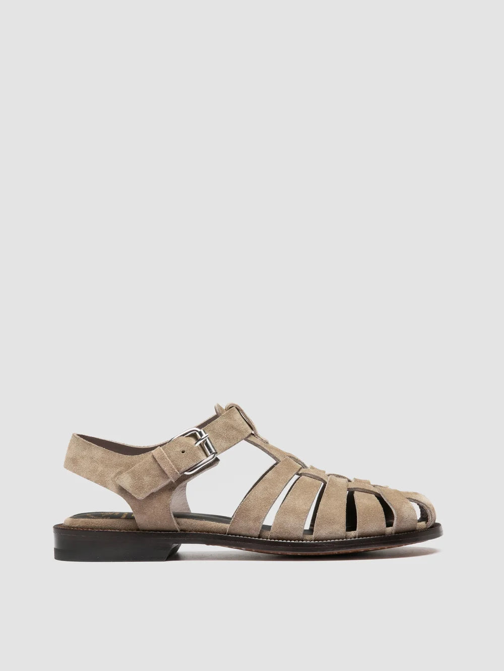 EMERALD 013 - Taupe Suede Fisherman Sandals - image 1,side view