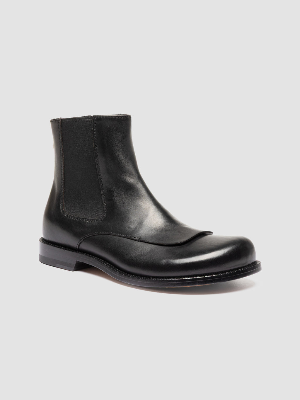 EMERALD 015 - Schwarze Lederstiefel mit Reißverschluss - image 3,side view