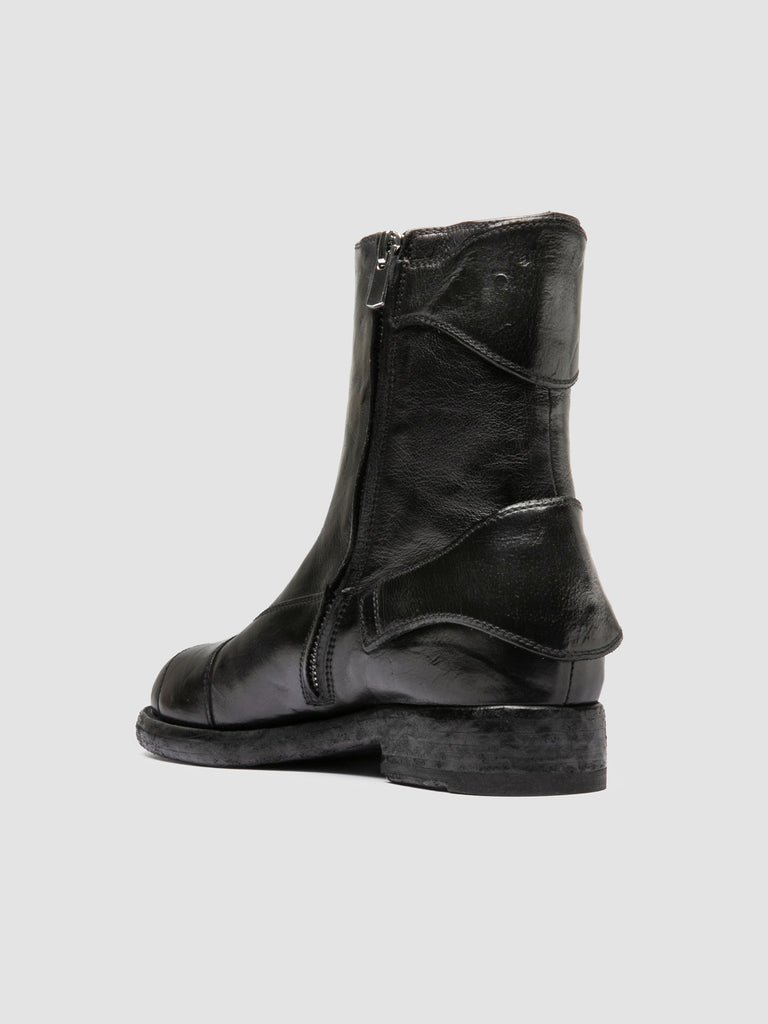 EPHYMERAL 003 - Black Leather Zipped Boots