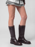 EPHYMERAL 004 - Brown Leather Zipped Boots - thumb image 2,side view