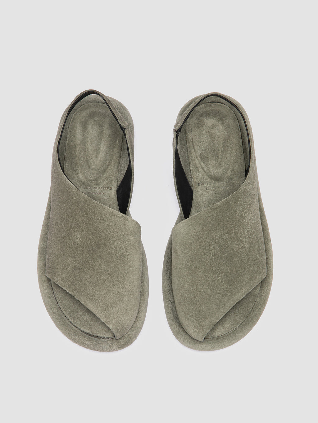 ESTENS 110 - Green Suede Back Strap Sandals - image 2,side view