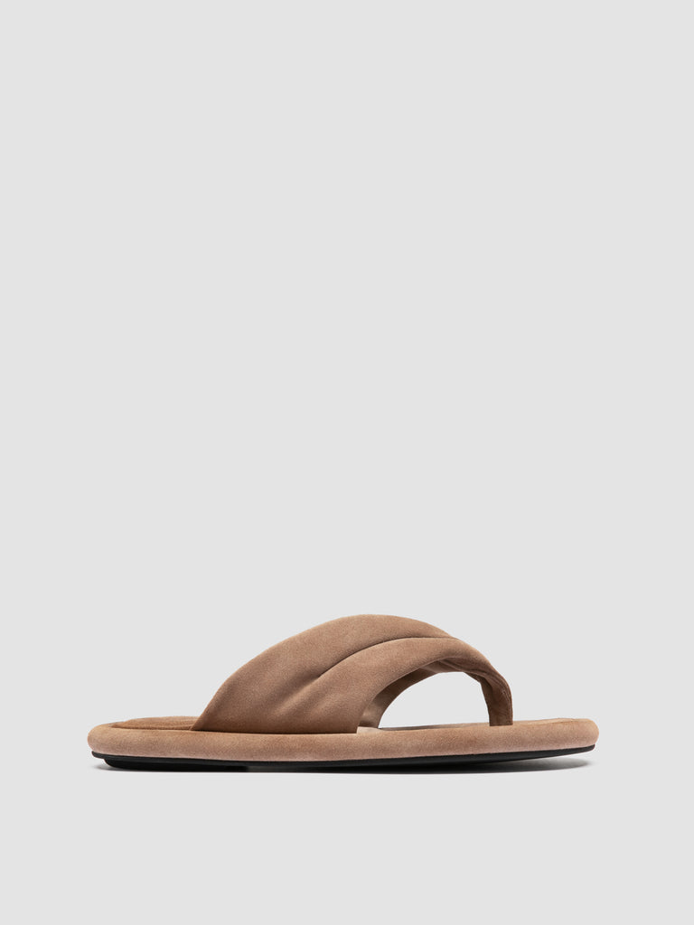 ESTENS 112 - Taupe Suede Thong Sandals