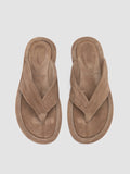 ESTENS 112 - Taupe Suede Thong Sandals - thumb image 2,side view