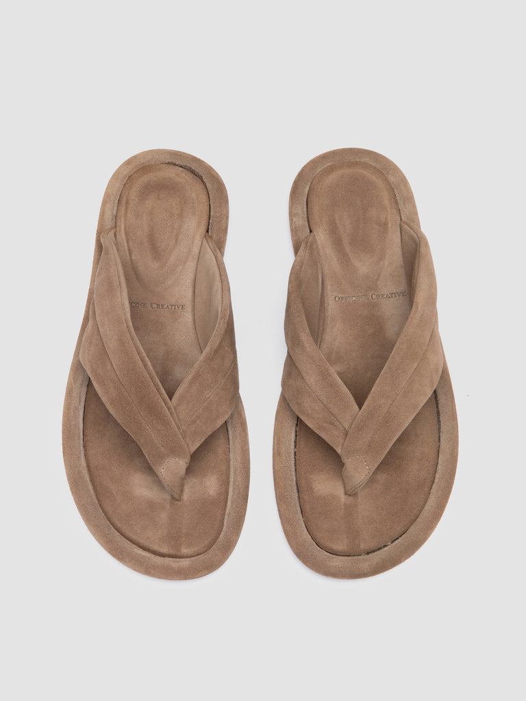 ESTENS 112 - Taupe Suede Thong Sandals