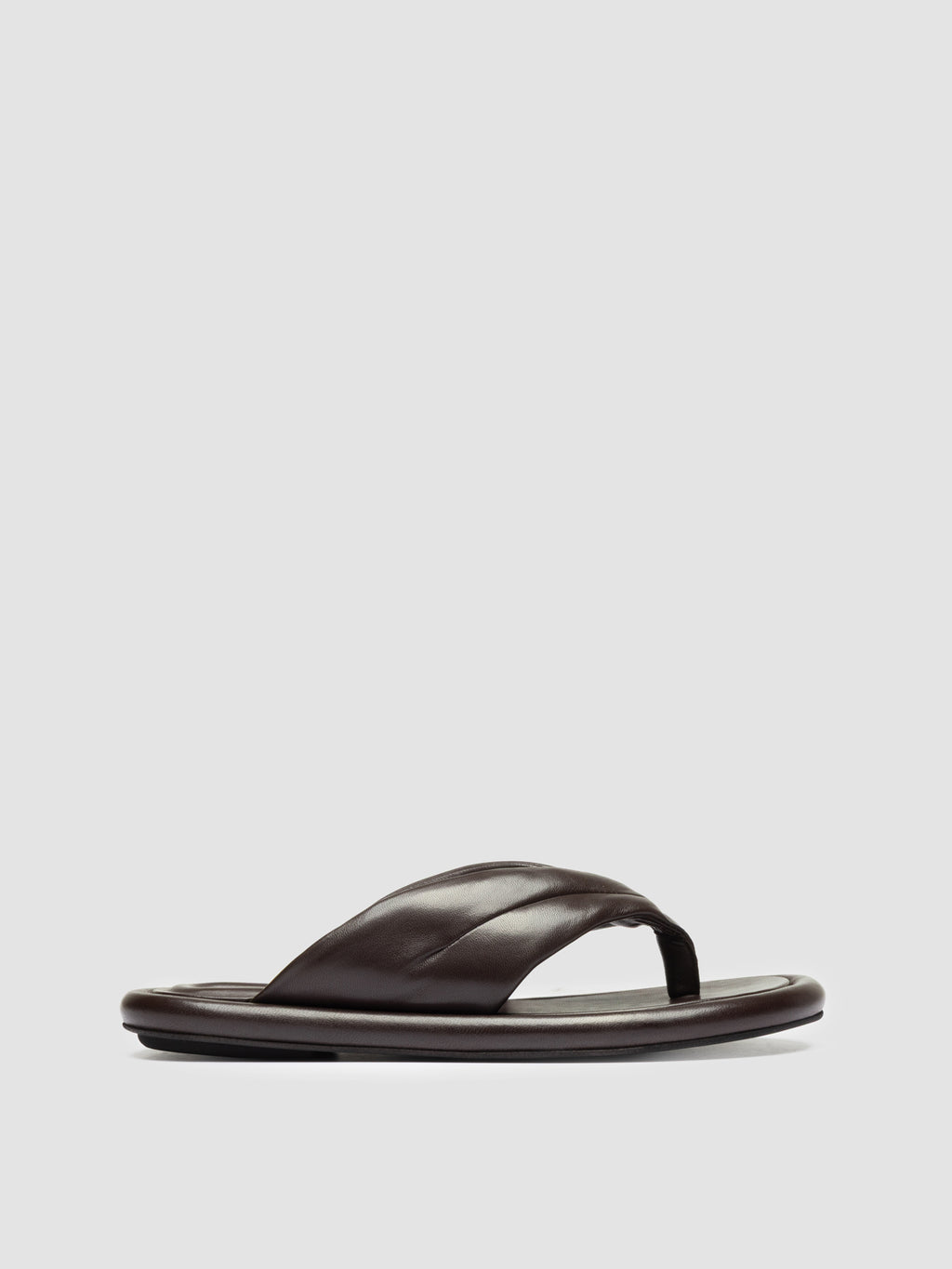 ESTENS 112 - Brown Leather Thong Sandals - image 1,side view