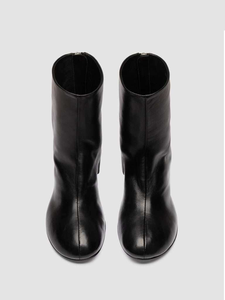 FLORE 012_W - Black Leather Zip Boots