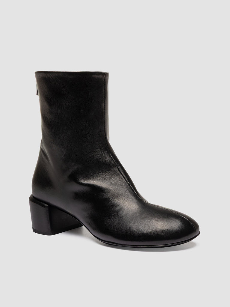 FLORE 012_W - Black Leather Zip Boots