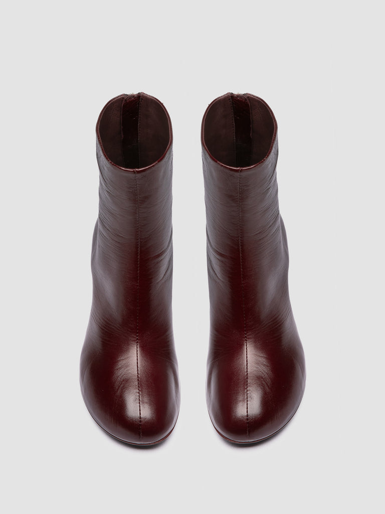 FLORE 012_W - Burgundy Leather Zip Boots