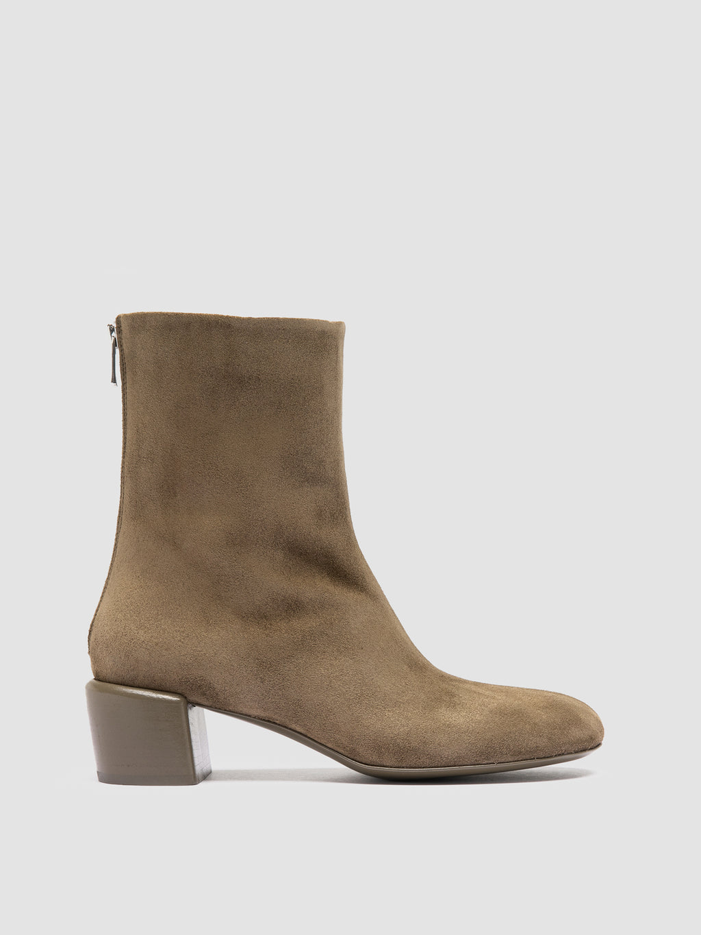 FLORE 012_W - Brown Suede Zip Boots - image 1,side view