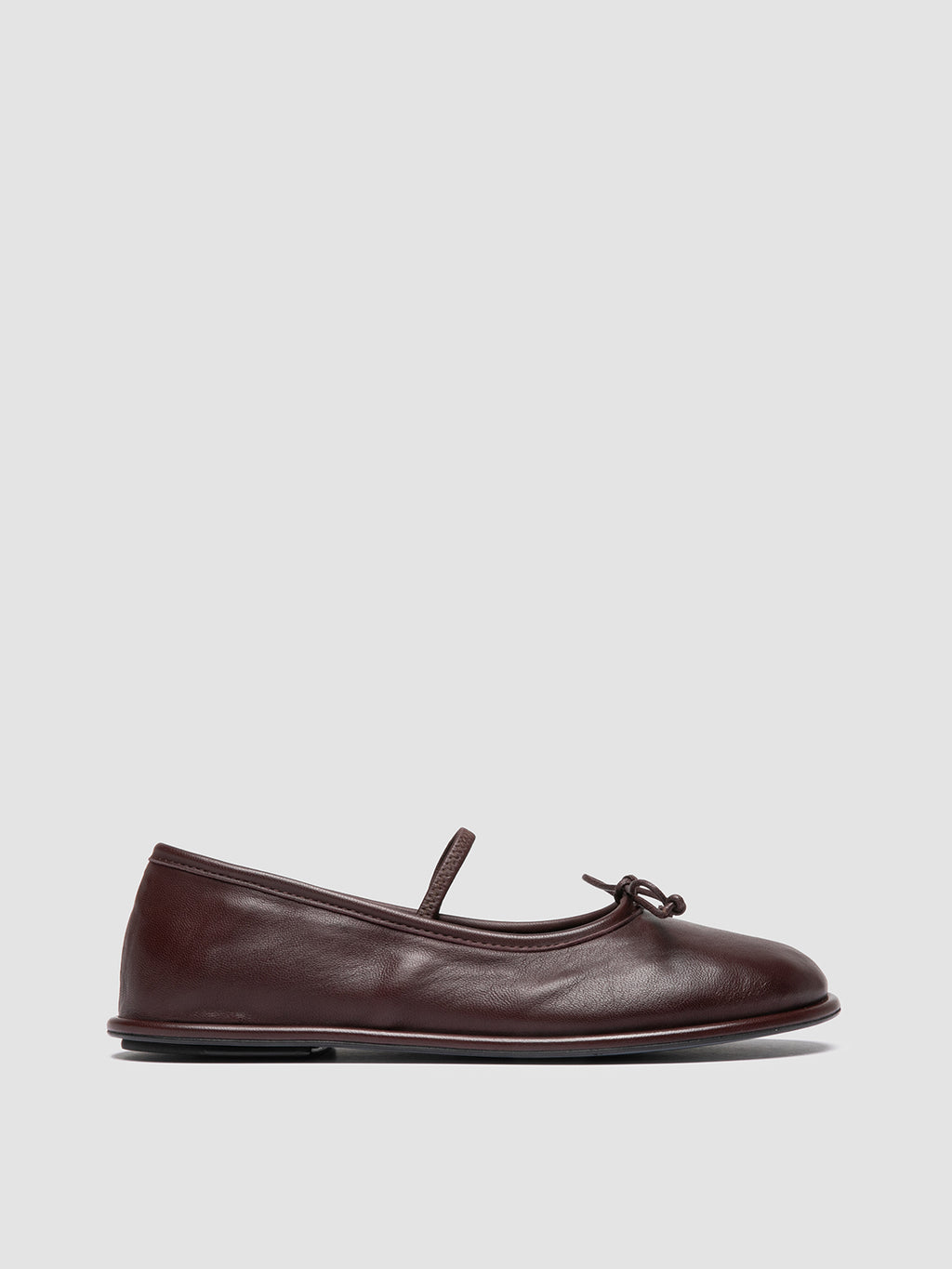 FONTAYNE 001 - Burgundy Leather Ballerina Shoes - image 1,side view