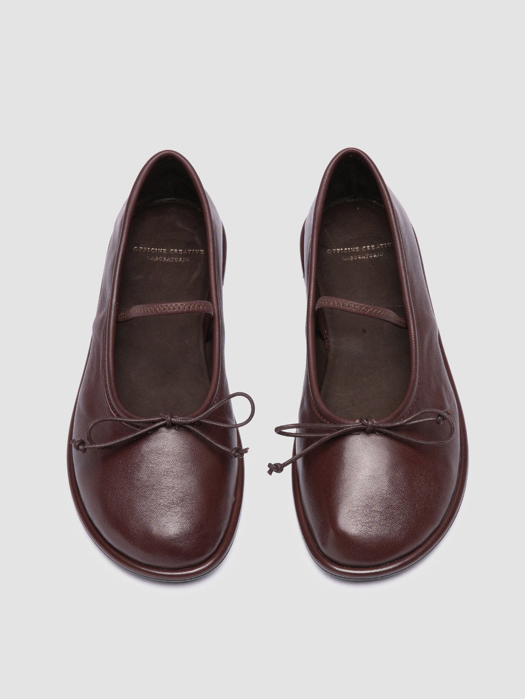 FONTAYNE 001 - Burgundy Leather Ballerina Shoes - image 2,side view