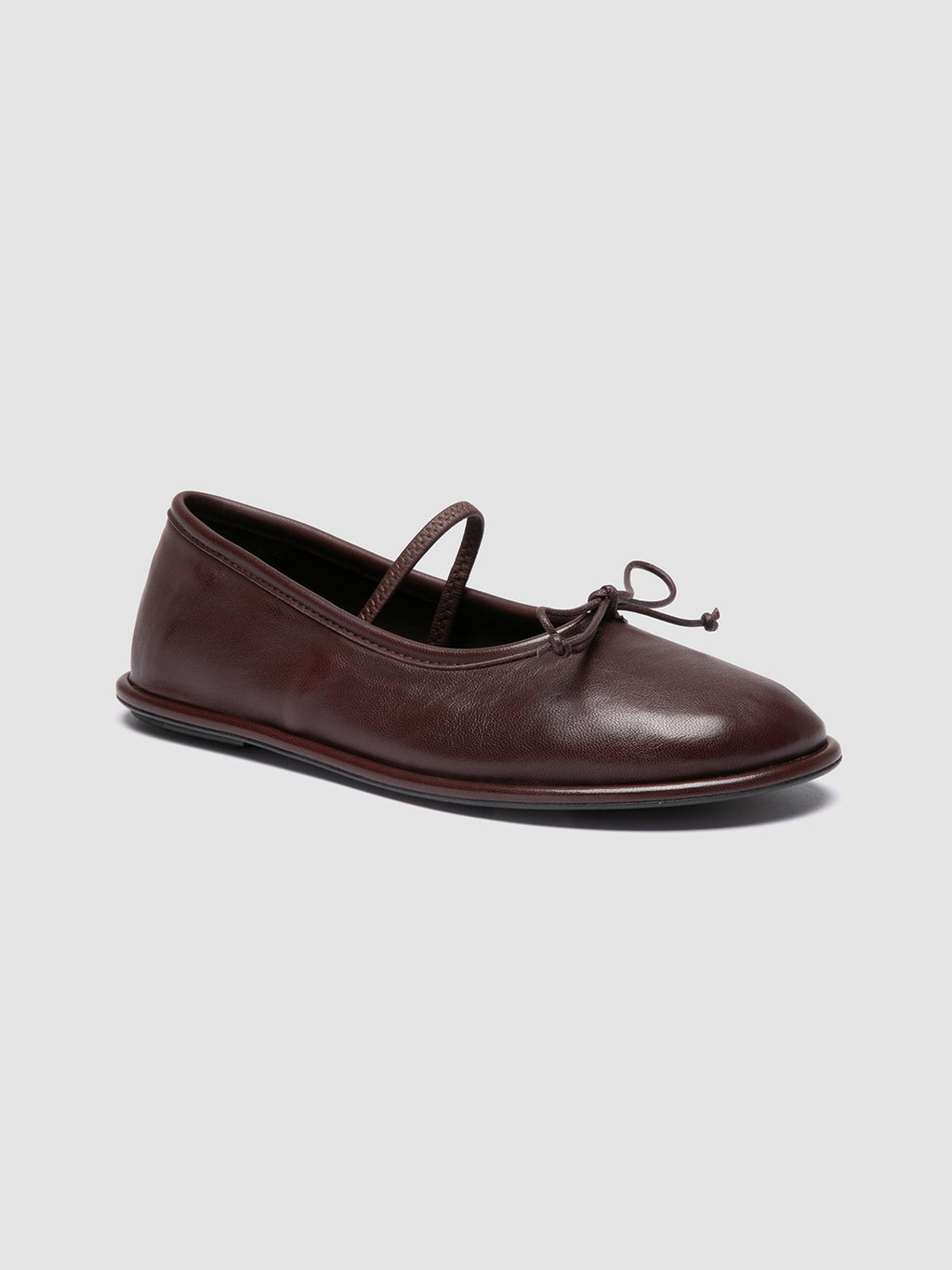 FONTAYNE 001 - Burgundy Leather Ballerina Shoes - image 3,side view