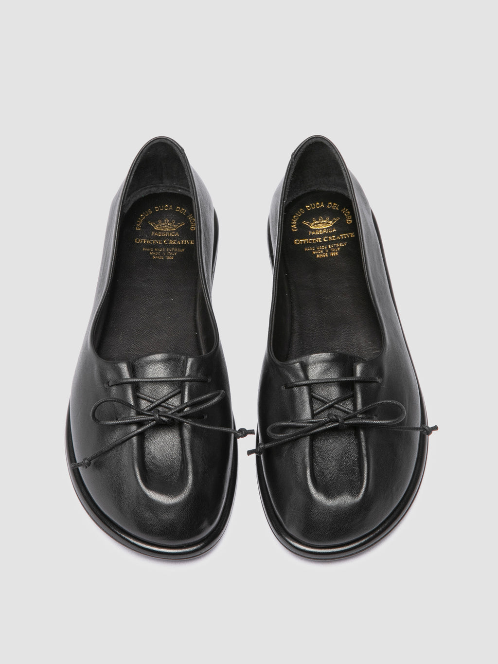 FONTAYNE 009 - Black Leather Ballerina Shoes - image 2,side view