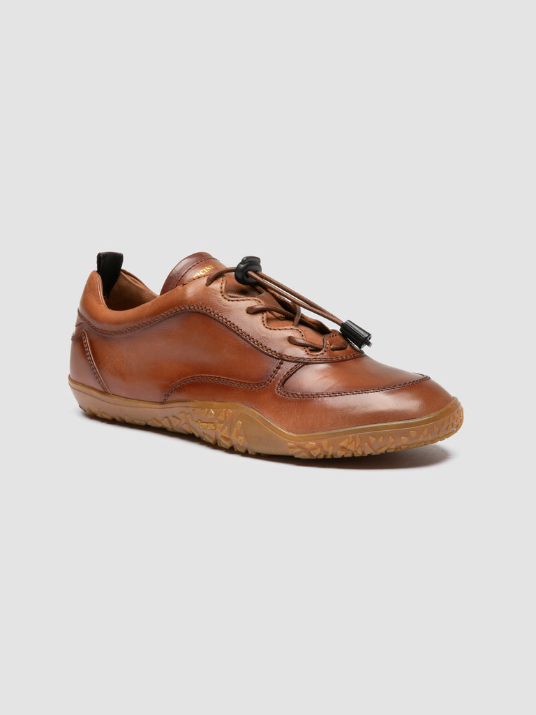 GHILLE 101 - Brown Leather Low Top Sneakers