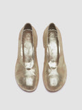 HADRY 010 - Gold Leather Ballerina Shoes - thumb image 2,side view