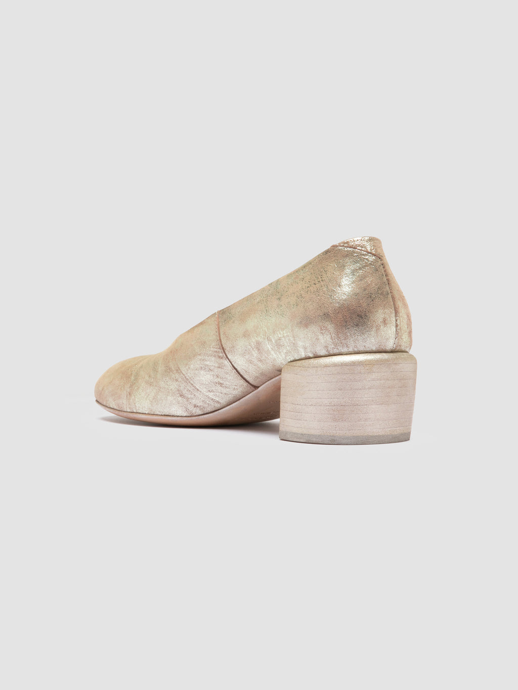 HADRY 010 - Gold Leather Ballerina Shoes - image 4,side view