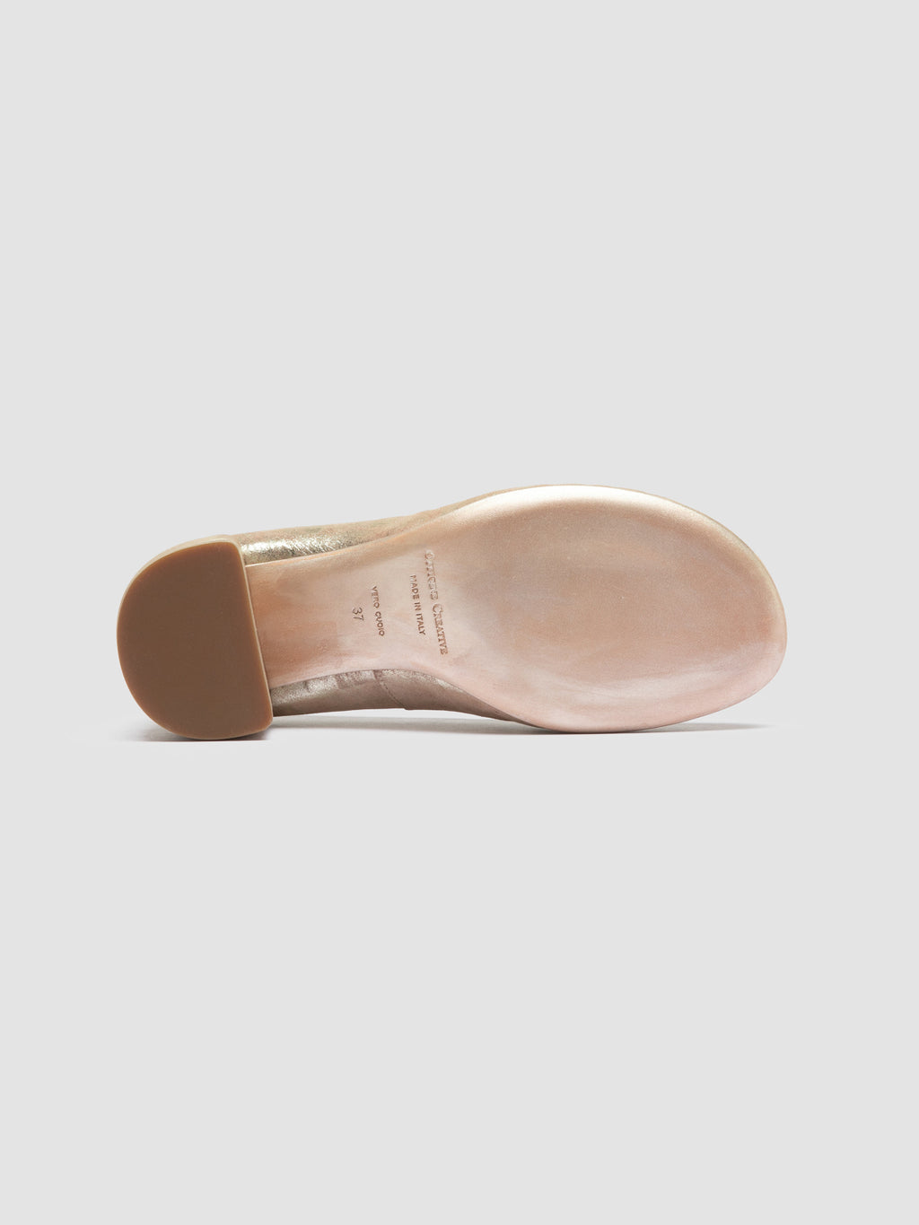 HADRY 010 - Gold Leather Ballerina Shoes - image 5,side view