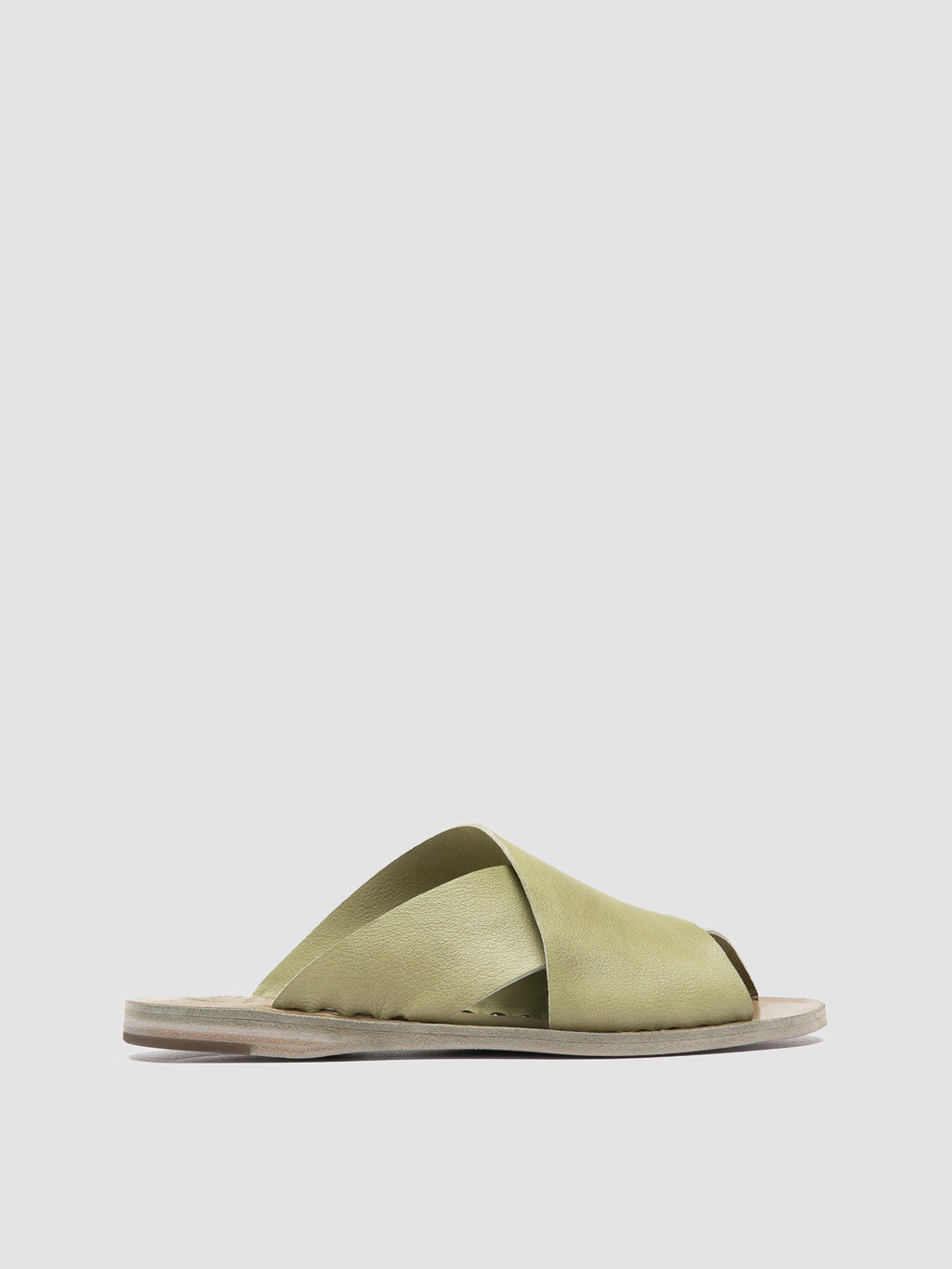 ITACA 054 - Green Leather Slide Sandals - image 1,side view
