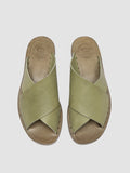 ITACA 054 - Green Leather Slide Sandals - thumb image 2,side view