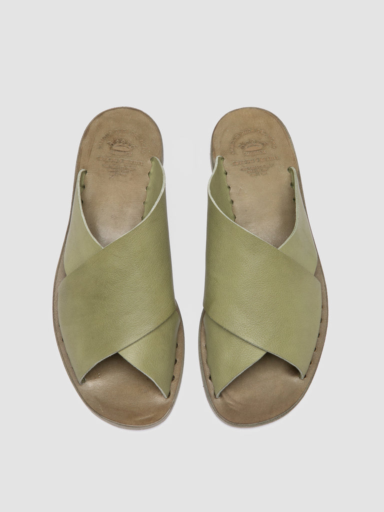 ITACA 054 - Green Leather Slide Sandals