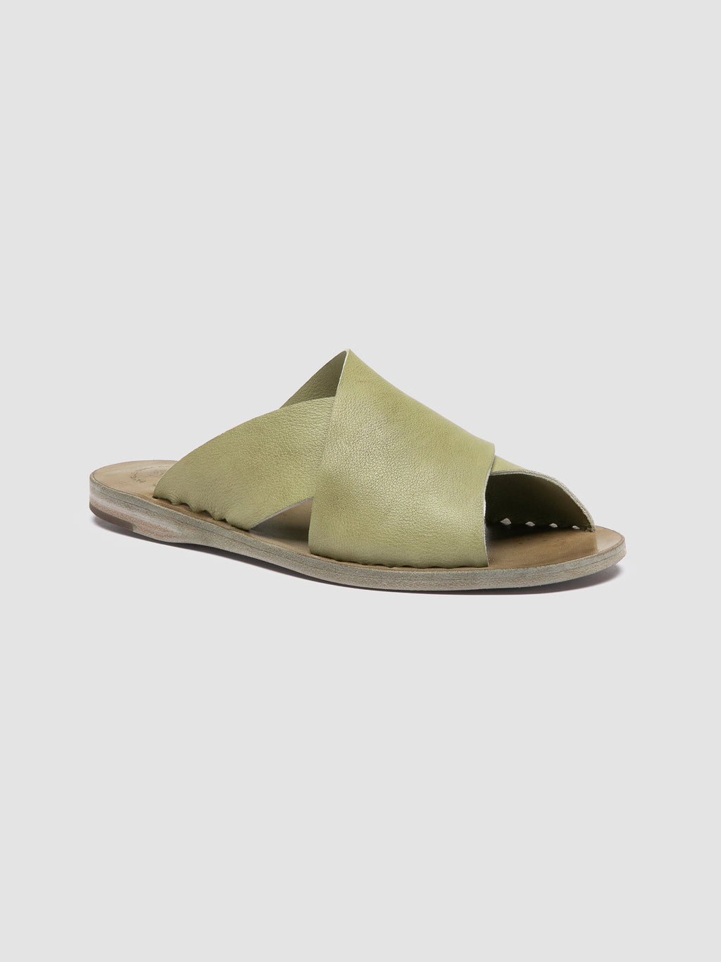 ITACA 054 - Green Leather Slide Sandals - image 3,side view