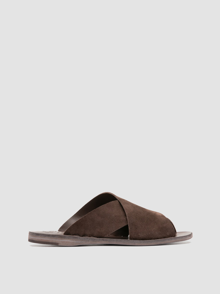 ITACA 054 - Brown Suede Slide Sandals