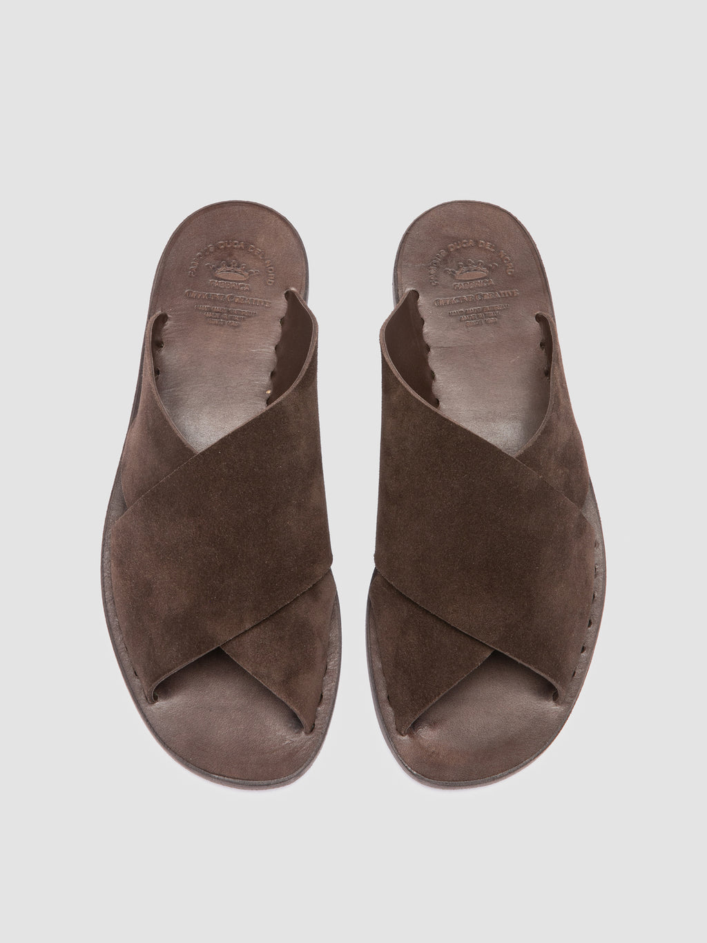 ITACA 054 - Brown Suede Slide Sandals - image 2,side view