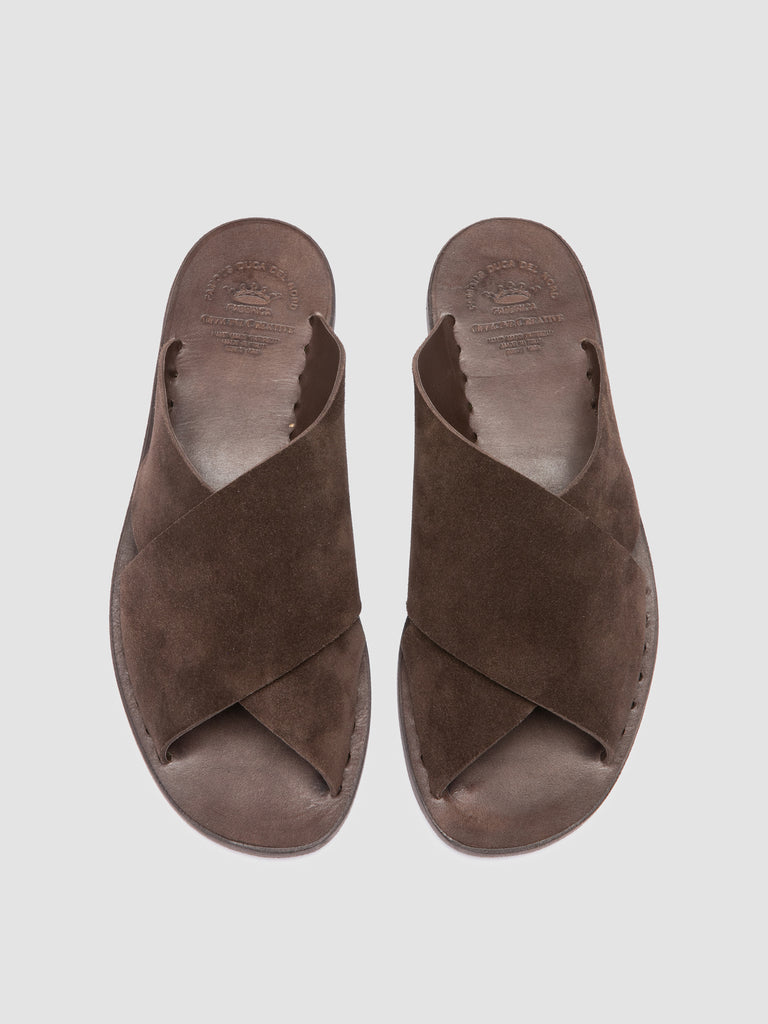 ITACA 054 - Brown Suede Slide Sandals