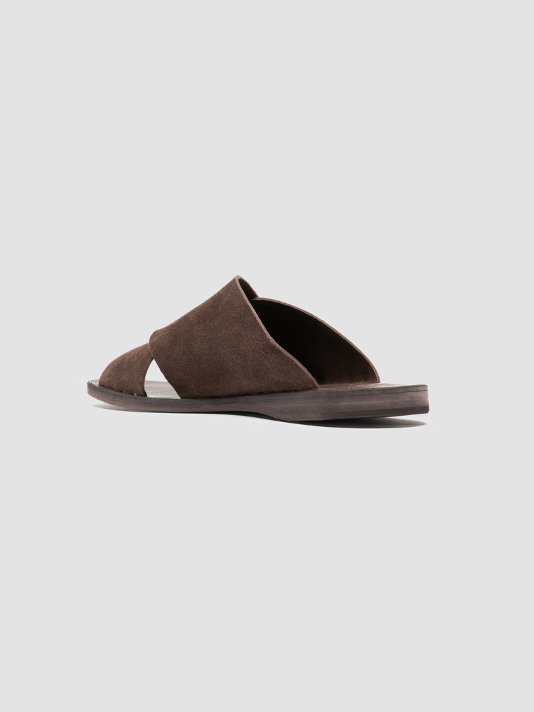 ITACA 054 - Brown Suede Slide Sandals