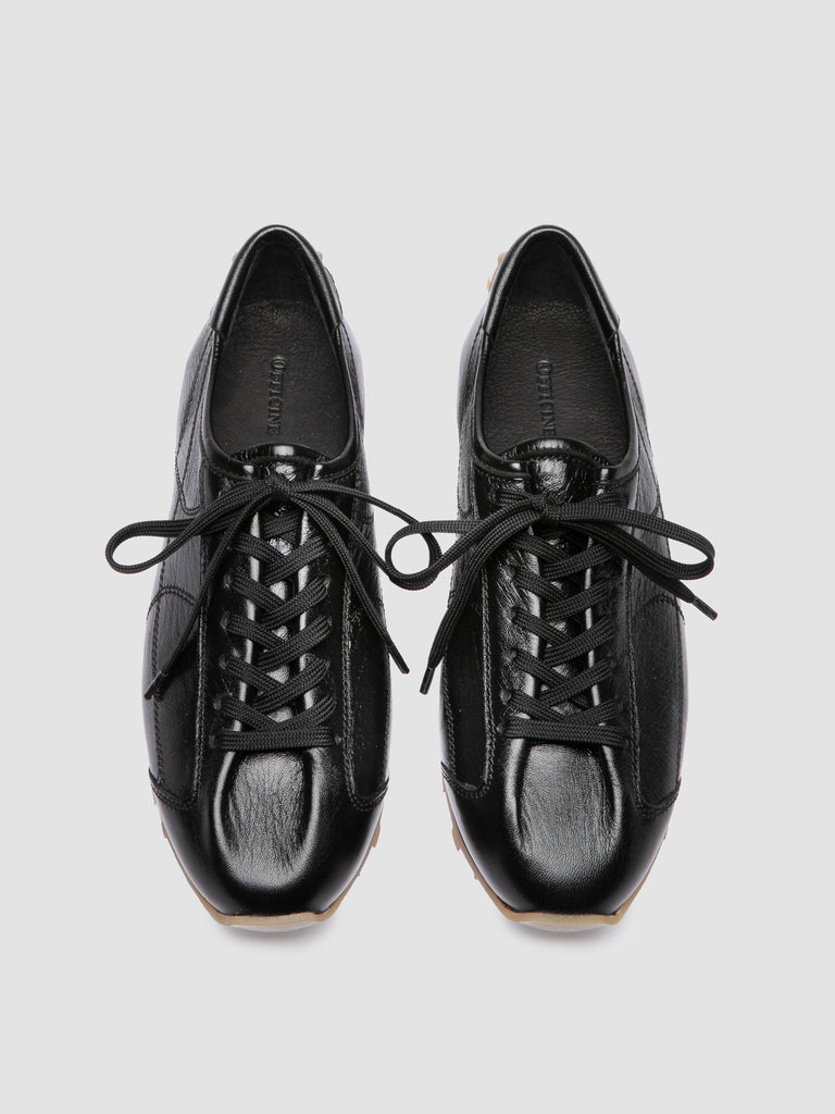 JARRED 102 W - Black Leather Low Top Sneakers